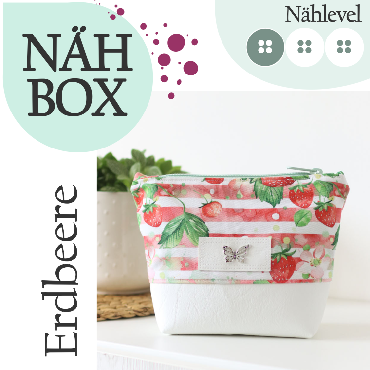 DIY Nähset Kosmetiktasche Erdbeere