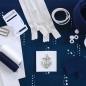 Preview: Nähbox Gürteltasche 'Ida' - Waterdrops Navy