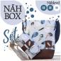 Preview: Nähbox Set - Umhängetasche & Geldbörse - Feathers Blue