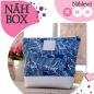 Preview: Nähbox große Kosmetiktasche - Blattwerk Navy