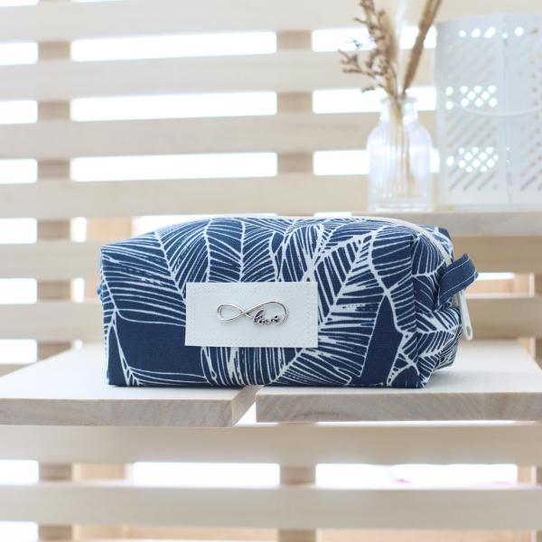 Preview: Nähset Boxybag 'Mini' - Blattwerk navy