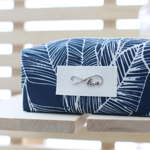 Preview: Nähset Boxybag 'Mini' - Blattwerk navy