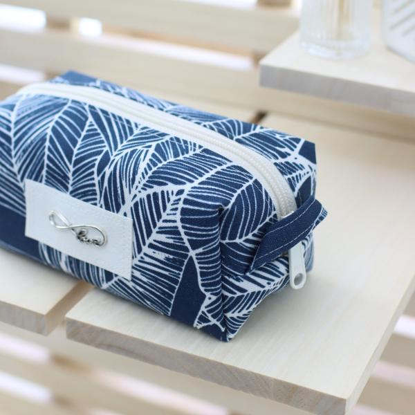 Nähset Boxybag 'Mini' - Blattwerk navy