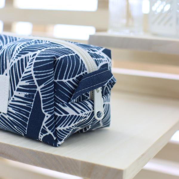 Nähset Boxybag 'Mini' - Blattwerk navy