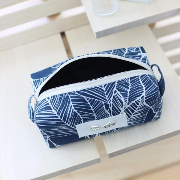 Nähset Boxybag 'Mini' - Blattwerk navy