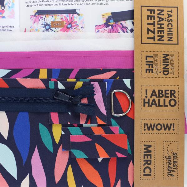 Nähset Zipperbag - Farbenfroh inkl. Labelset 'Statement'
