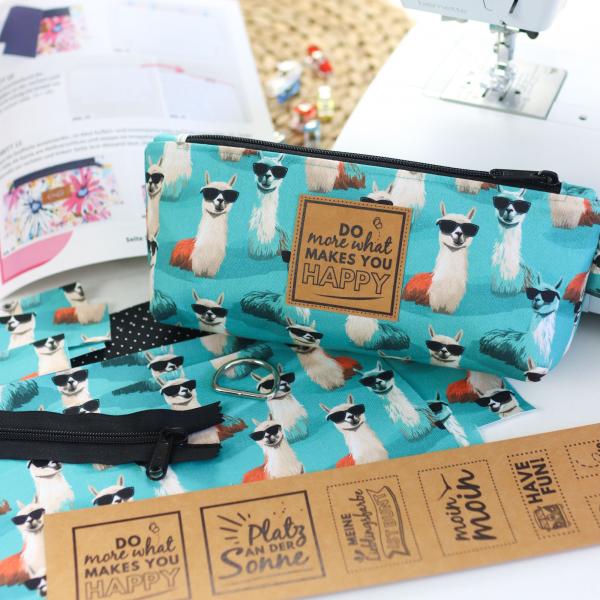 Nähset Zipperbag - Lama inkl. Labelset 'Fun'