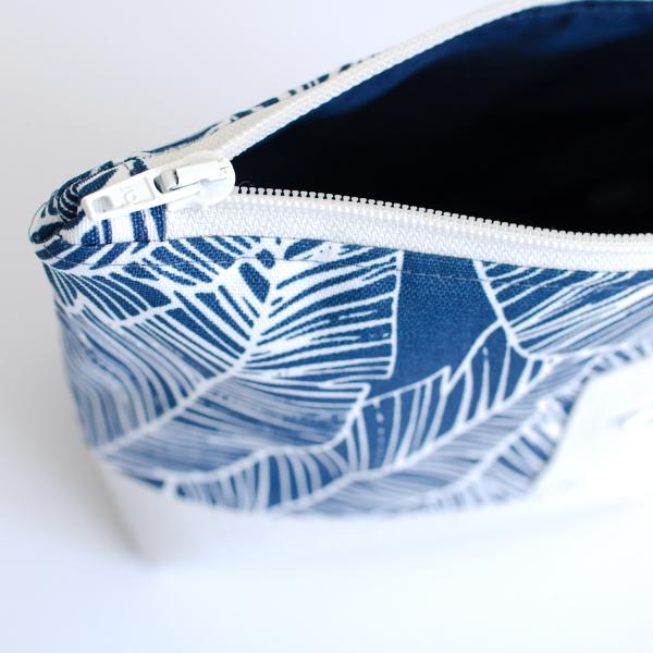Nähbox Kosmetiktasche - Blattwerk navy