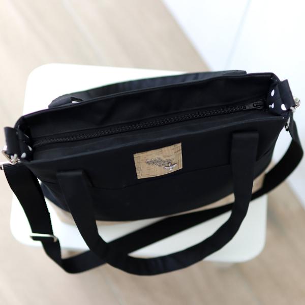 Nähbox Shopper - Waxed Black & Kork