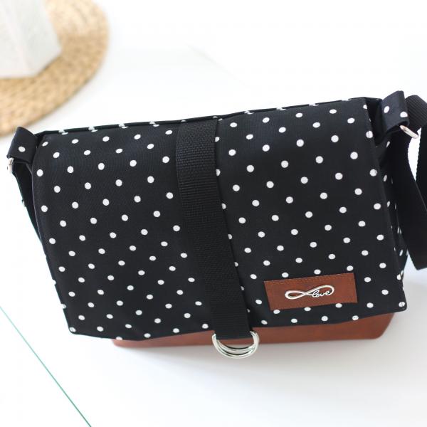 Nähset Tasche 'Katie' - Punkte schwarz