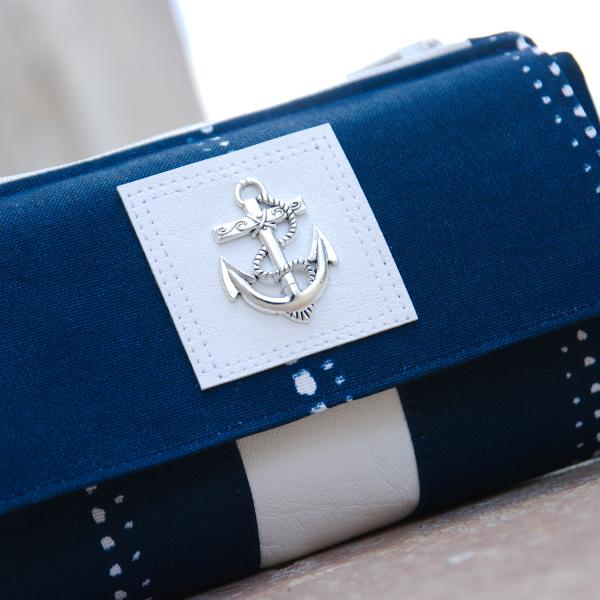 Nähbox Set - Umhängetasche & Geldbörse - Waterdrops Navy