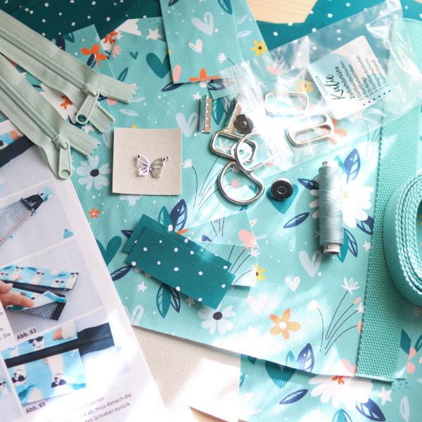 Preview: Nähset Tasche 'Katie' - Flowers mint