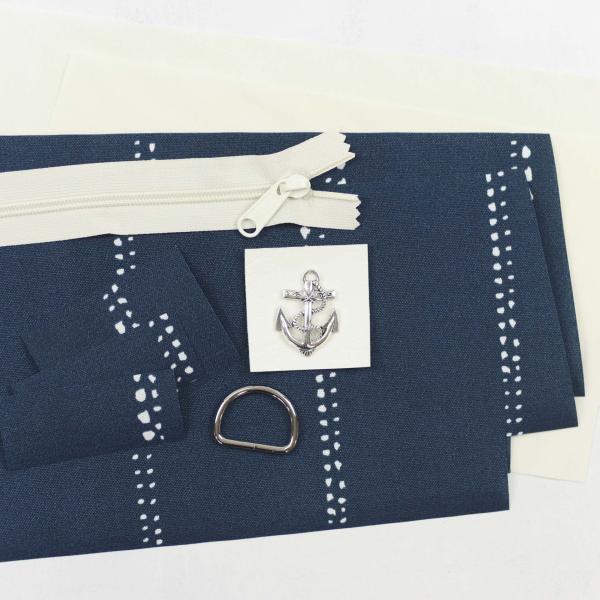Nähset Zipperbag - Waterdrops Navy