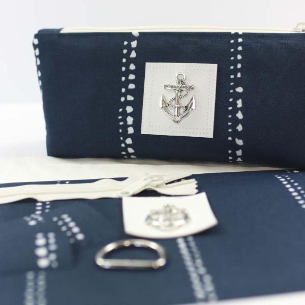 Nähset Zipperbag - Waterdrops Navy