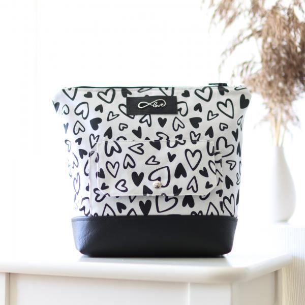 Nähbox große Kosmetiktasche - Lieblingsstück schwarz