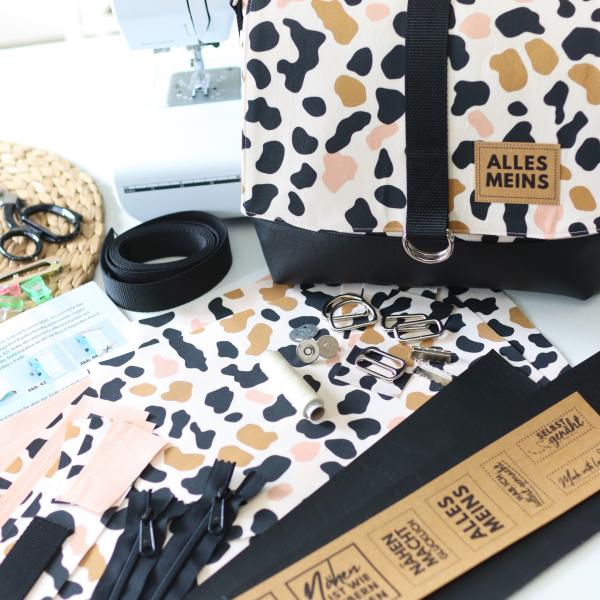 Preview: Nähset Tasche 'Katie' - Leo inkl. Labelset 'Nähliebe'
