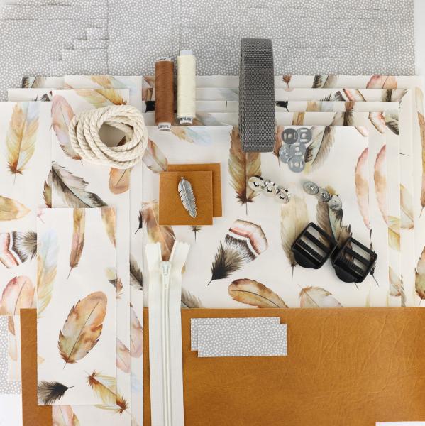 Nähbox Rucksack - Feathers Cream