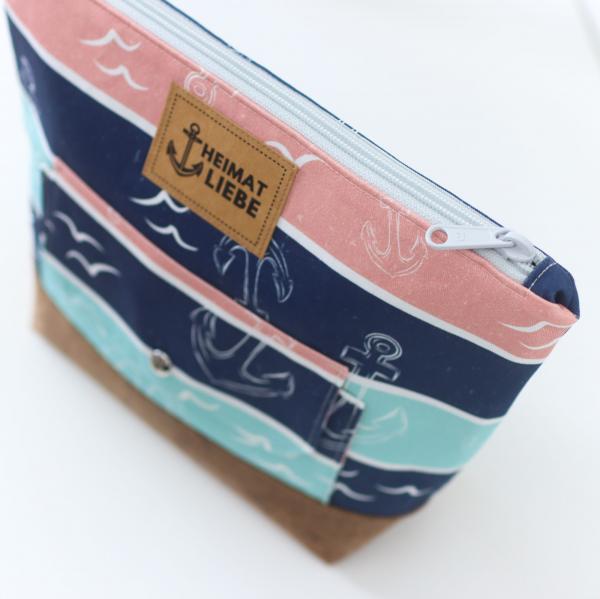 Nähbox große Kosmetiktasche - Anker & Meer inkl. Labelset 'Anker'