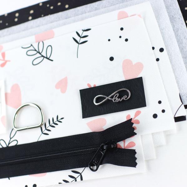 Nähset Zipperbag - Herzblatt