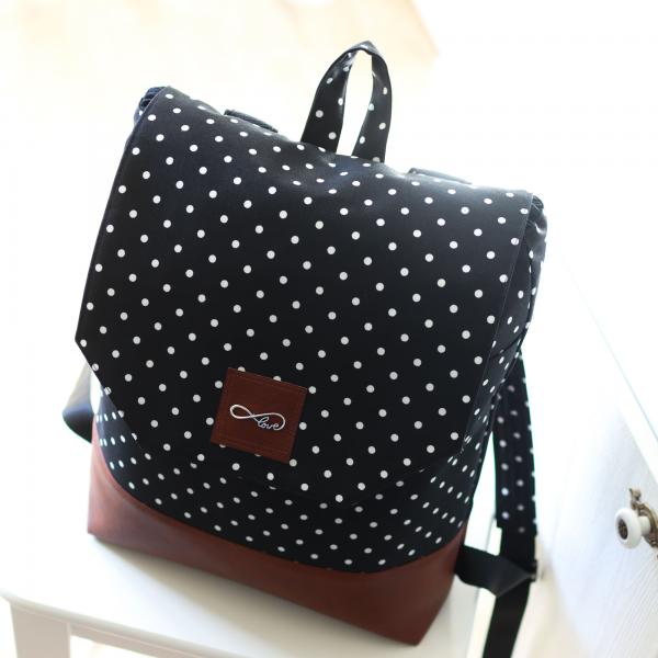 Nähbox Rucksack - Punkte schwarz