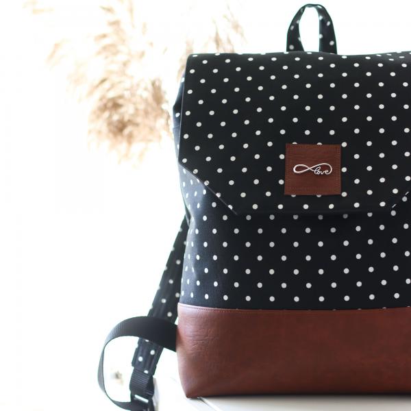 Nähbox Rucksack - Punkte schwarz