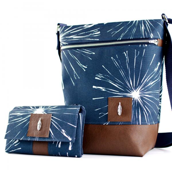Nähbox Set - Umhängetasche & Geldbörse - Pusteblume Navy