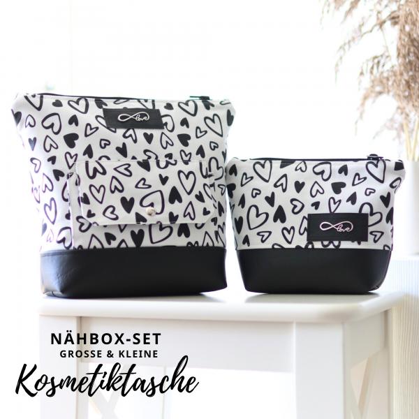 Nähbox große Kosmetiktasche - Lieblingsstück schwarz