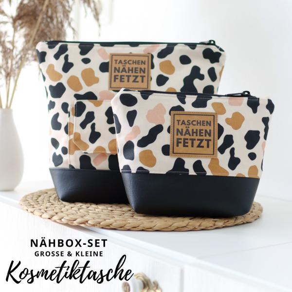 Nähbox große Kosmetiktasche - Leo inkl. Labelset 'Nähliebe'