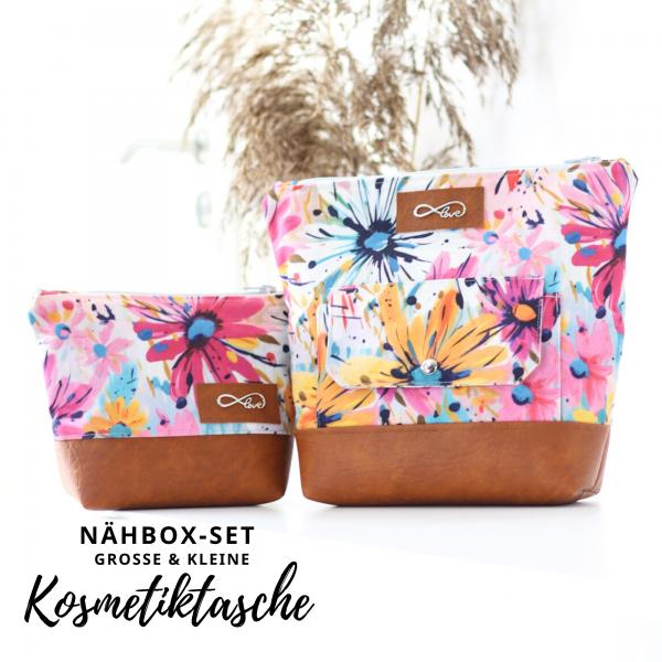 Nähbox große Kosmetiktasche - Blumenkind