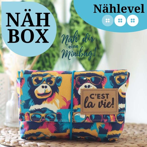 Nähset Minibag - Affentheater inkl. Labelset 'C'est la vie!'