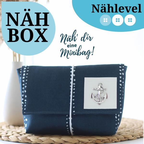 Nähset Minibag - Waterdrops Navy