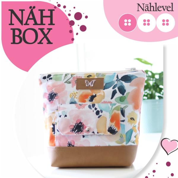 Nähbox große Kosmetiktasche - Flowerpower