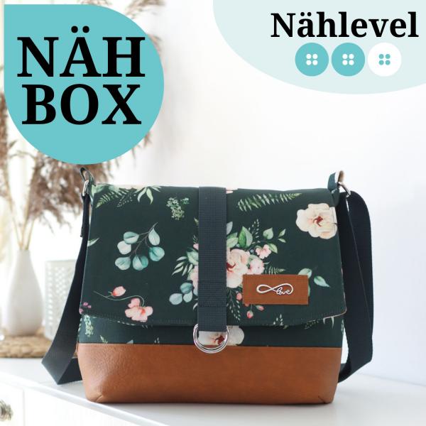 Nähset Tasche 'Katie' - Aquarell dunkelgrün