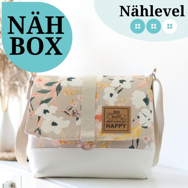 Nähset Tasche 'Katie' - Blumen korall inkl. Labelset 'Floral'