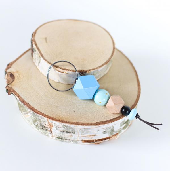 Großer Schlüsselanhänger - Gänseblümchen/Blau/Mint