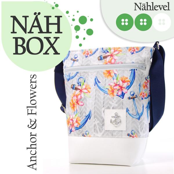 Nähbox Umhängetasche - Anchor & Flowers