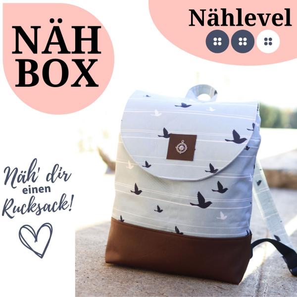 Nähbox Rucksack - Blue Bird