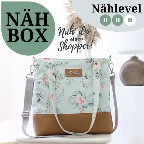 Nähbox Shopper - Aquarell Mint