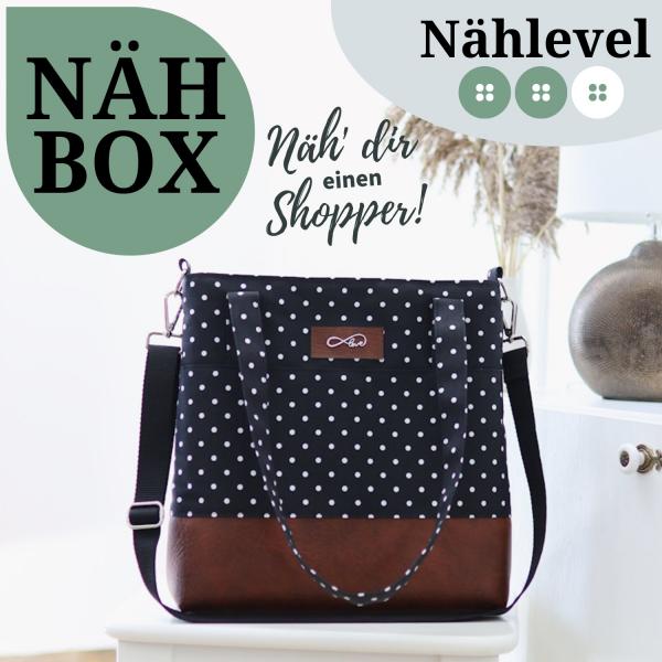 Nähbox Shopper - Punkte Schwarz