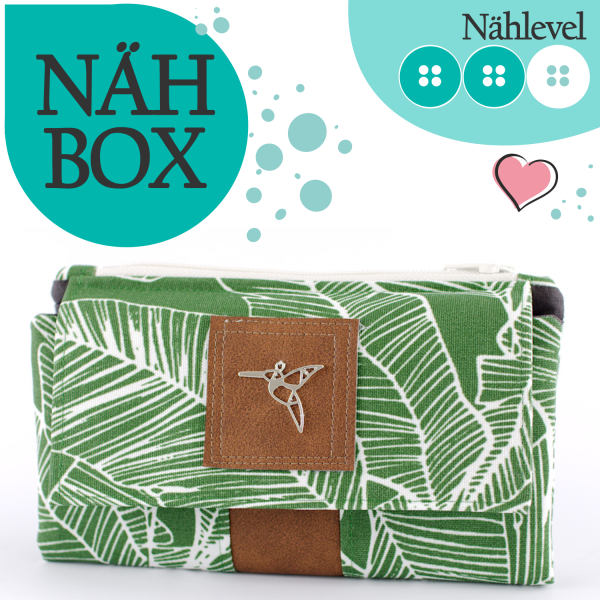 Nähbox 'Smaragd Geldbörse' - Blattwerk Grün