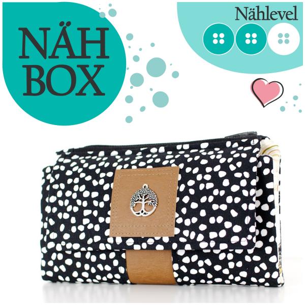Nähbox 'Smaragd Geldbörse' - Pünktchen
