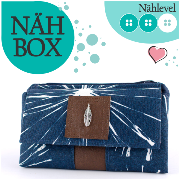 Nähbox 'Smaragd Geldbörse' - Pusteblume Navy