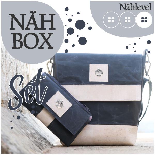 Nähbox Set - Amber & Geldbörse - Waxed Steel