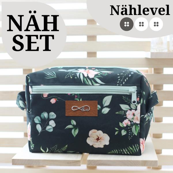 Nähset Boxybag 'Maxi' - Aquarell dunkelgrün