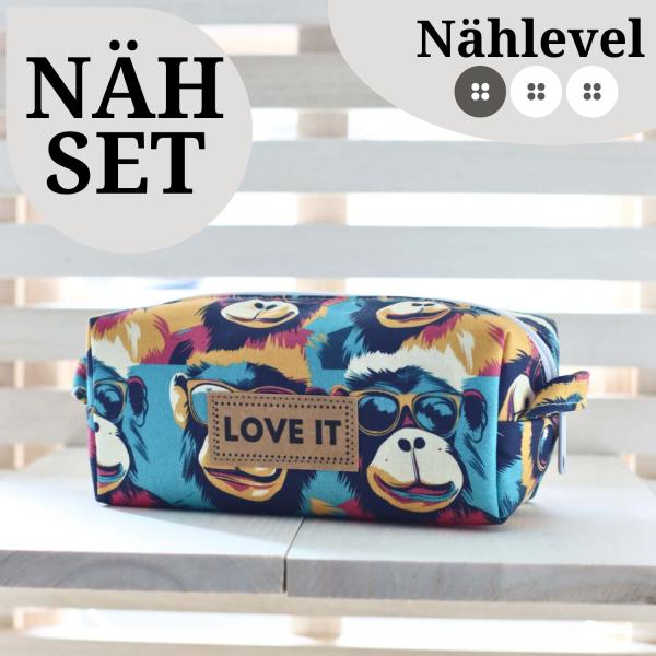 Nähset Boxybag 'Mini' - Affentheater inkl. Labelset 'C'est la vie!'