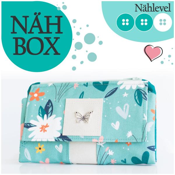 Nähbox 'Smaragd Geldbörse' - Flowers Mint