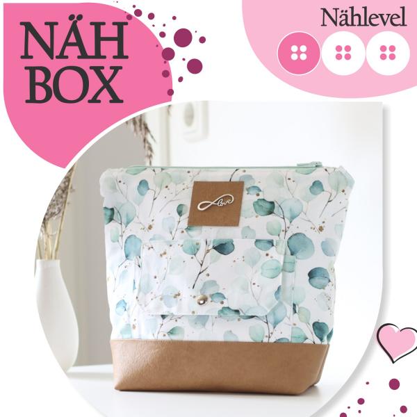 Nähbox große Kosmetiktasche - Eukalyptus Mint