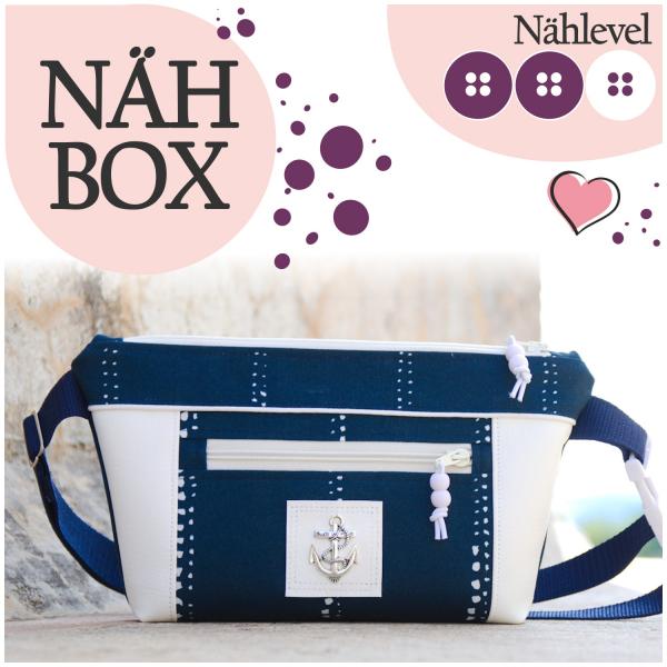 Nähbox Gürteltasche 'Ida' - Waterdrops Navy