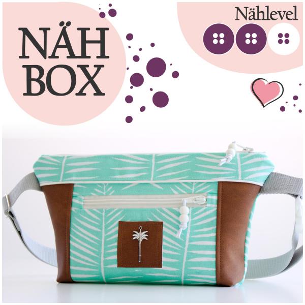 Nähbox Gürteltasche 'Ida' - Palmenblatt türkis