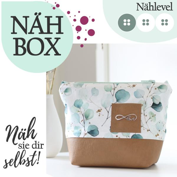 Nähbox Kosmetiktasche - Eukalyptus Mint